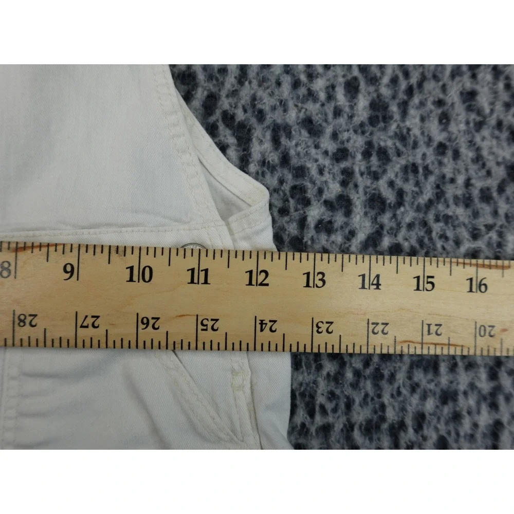 OshKosh‎ Bgosh Girls White Denim Button Front Overall Dress Size 7 OSH89379-SSI
